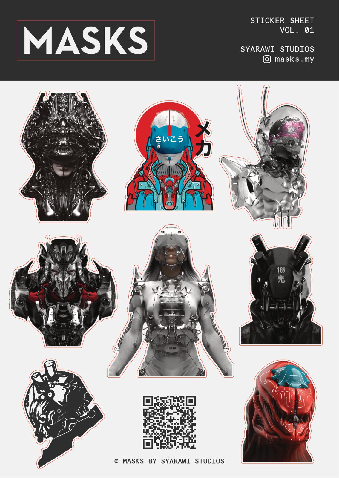 MASKS | Sticker Sheet A6
